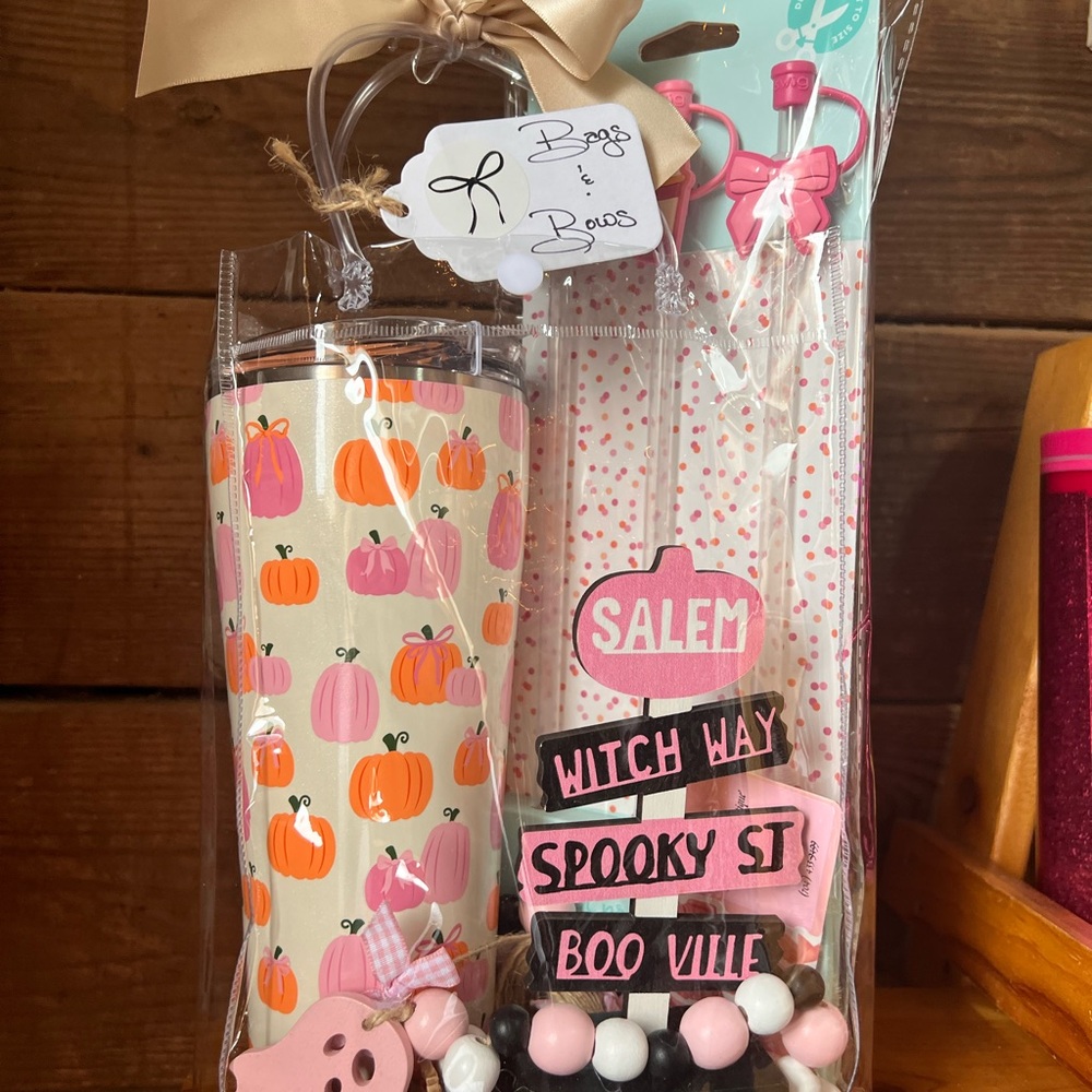 Pumpkin Print Swig Tumbler with Swig Straw set